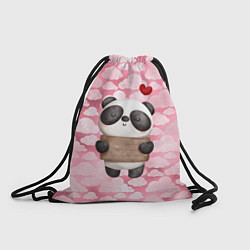 Рюкзак-мешок Панда с сердечком love, цвет: 3D-принт