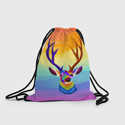 Рюкзак-мешок Олень Красочный, цвет: 3D-принт