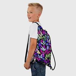 Рюкзак-мешок Витражные бабочки, цвет: 3D-принт — фото 2