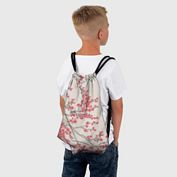 Рюкзак-мешок Красные цветы на ветках, цвет: 3D-принт — фото 2