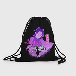 Рюкзак-мешок Шинобу Кочо силуэт Клинок рассекающего демонов, цвет: 3D-принт