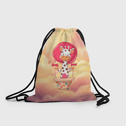 Рюкзак-мешок Жираф на воздушном шаре, цвет: 3D-принт