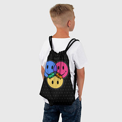 Рюкзак-мешок Three emoticons три смайлика, цвет: 3D-принт — фото 2