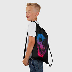 Рюкзак-мешок Череп Неоновый градиент, цвет: 3D-принт — фото 2