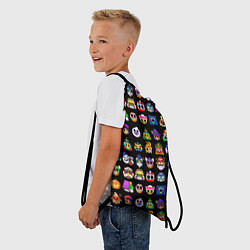 Рюкзак-мешок Значки на скины Бравл Старс Brawl Черный Пины, цвет: 3D-принт — фото 2