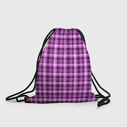Рюкзак-мешок Неоновый узор в клетку Светящиеся квадраты, сетка, цвет: 3D-принт
