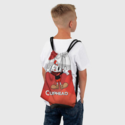 Рюкзак-мешок Cuphead веселая красная чашечка, цвет: 3D-принт — фото 2