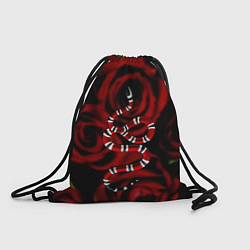 Рюкзак-мешок Змея в Цветах Розы Snake Rose, цвет: 3D-принт