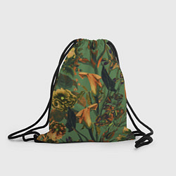Рюкзак-мешок Цветы Оранжевые, цвет: 3D-принт