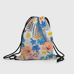 Рюкзак-мешок Цветы Яркие Тропические, цвет: 3D-принт