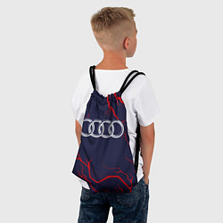 Рюкзак-мешок Символ AUDI на фоне грозы, цвет: 3D-принт — фото 2