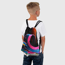 Рюкзак-мешок Разноцветный мазки краски Абстракция Multicolored, цвет: 3D-принт — фото 2
