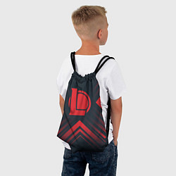 Рюкзак-мешок Красный Символ League of Legends на темном фоне со, цвет: 3D-принт — фото 2