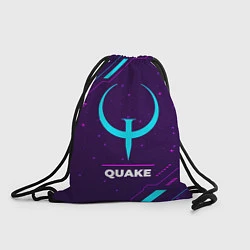 Рюкзак-мешок Символ Quake в неоновых цветах на темном фоне, цвет: 3D-принт