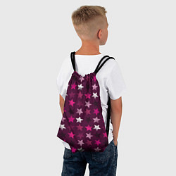 Рюкзак-мешок Бордовые звезды, цвет: 3D-принт — фото 2