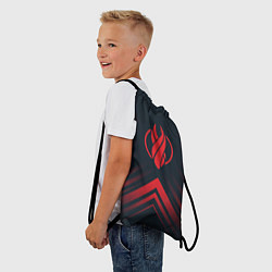 Рюкзак-мешок Красный Символ Dead Space на темном фоне со стрелк, цвет: 3D-принт — фото 2