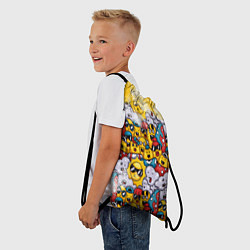 Рюкзак-мешок Семья смайлов, цвет: 3D-принт — фото 2