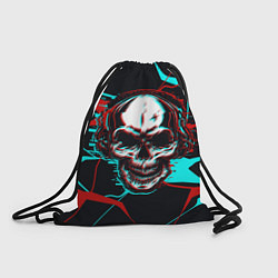 Рюкзак-мешок Глитч череп, цвет: 3D-принт