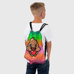 Рюкзак-мешок Влюбленная какашка с сердечком, цвет: 3D-принт — фото 2