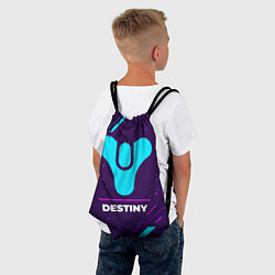 Рюкзак-мешок Символ Destiny в неоновых цветах на темном фоне, цвет: 3D-принт — фото 2