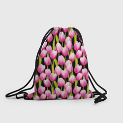 Рюкзак-мешок Цветы Розовые Тюльпаны, цвет: 3D-принт
