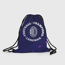 Рюкзак-мешок Символ AC Milan и круглая надпись Football Legends, цвет: 3D-принт