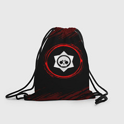 Рюкзак-мешок Символ Brawl Stars и краска вокруг на темном фоне, цвет: 3D-принт