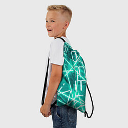 Рюкзак-мешок Неоновые лучи и неоновые надписи - Светло-зелёный, цвет: 3D-принт — фото 2