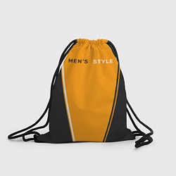Рюкзак-мешок Mens style мужской стиль - чёрный с оранжевым, цвет: 3D-принт