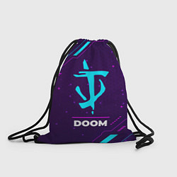 Рюкзак-мешок Символ Doom в неоновых цветах на темном фоне, цвет: 3D-принт