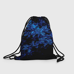 Рюкзак-мешок BLUE FLOWERS Синие цветы, цвет: 3D-принт