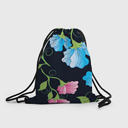 Рюкзак-мешок Яркие удивительные цветы в летней ночи, цвет: 3D-принт