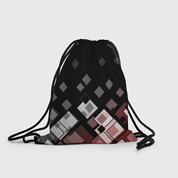 Рюкзак-мешок Geometric pattern черно-коричневый узор Ромбы, цвет: 3D-принт