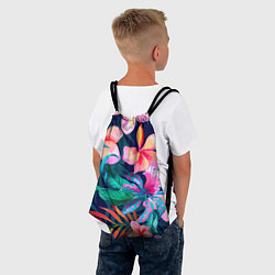 Рюкзак-мешок Яркие тропические цветы Лето, цвет: 3D-принт — фото 2