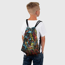Рюкзак-мешок Абстрактные шарообразные лучи - Жёлтый и красный, цвет: 3D-принт — фото 2