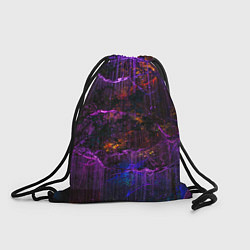 Рюкзак-мешок Неоновые лучи и листья - Фиолетовый, цвет: 3D-принт