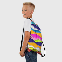 Рюкзак-мешок Разноцветные волны Летний паттерн, цвет: 3D-принт — фото 2