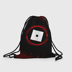 Рюкзак-мешок Символ Roblox и краска вокруг на темном фоне, цвет: 3D-принт