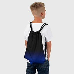 Рюкзак-мешок Черный с синим градиент, цвет: 3D-принт — фото 2