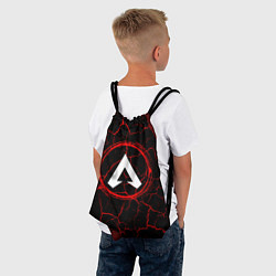Рюкзак-мешок Символ Apex Legends и краска вокруг на темном фоне, цвет: 3D-принт — фото 2