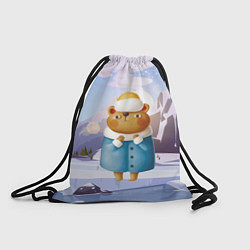 Рюкзак-мешок Медведица в шубке, цвет: 3D-принт