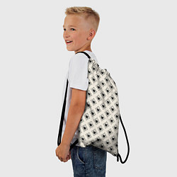Рюкзак-мешок Черные сердечки паттерн, цвет: 3D-принт — фото 2