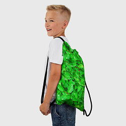 Рюкзак-мешок Зелёные листья - текстура, цвет: 3D-принт — фото 2