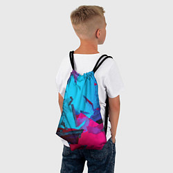 Рюкзак-мешок Авангардная фрактальная композиция - Глитч, цвет: 3D-принт — фото 2