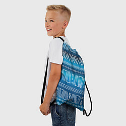 Рюкзак-мешок Узор в стиле бохо на синем фоне, цвет: 3D-принт — фото 2