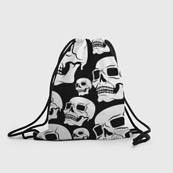Рюкзак-мешок Черепа - чёрный фон, цвет: 3D-принт
