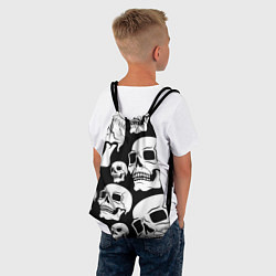 Рюкзак-мешок Черепа - чёрный фон, цвет: 3D-принт — фото 2