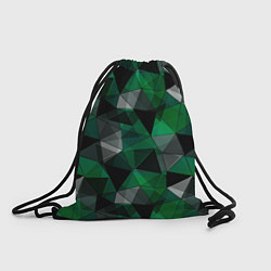 Рюкзак-мешок Зеленый, серый и черный геометрический, цвет: 3D-принт
