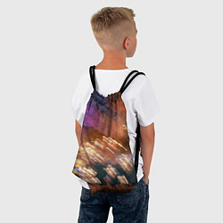 Рюкзак-мешок Неоновые огни и краска во тьме - Оранжевый, цвет: 3D-принт — фото 2