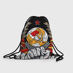 Мешок для обуви Герб СССР на черном фоне